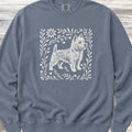 Cairn Terrier Linocut Sweatshirt - Blue Jean