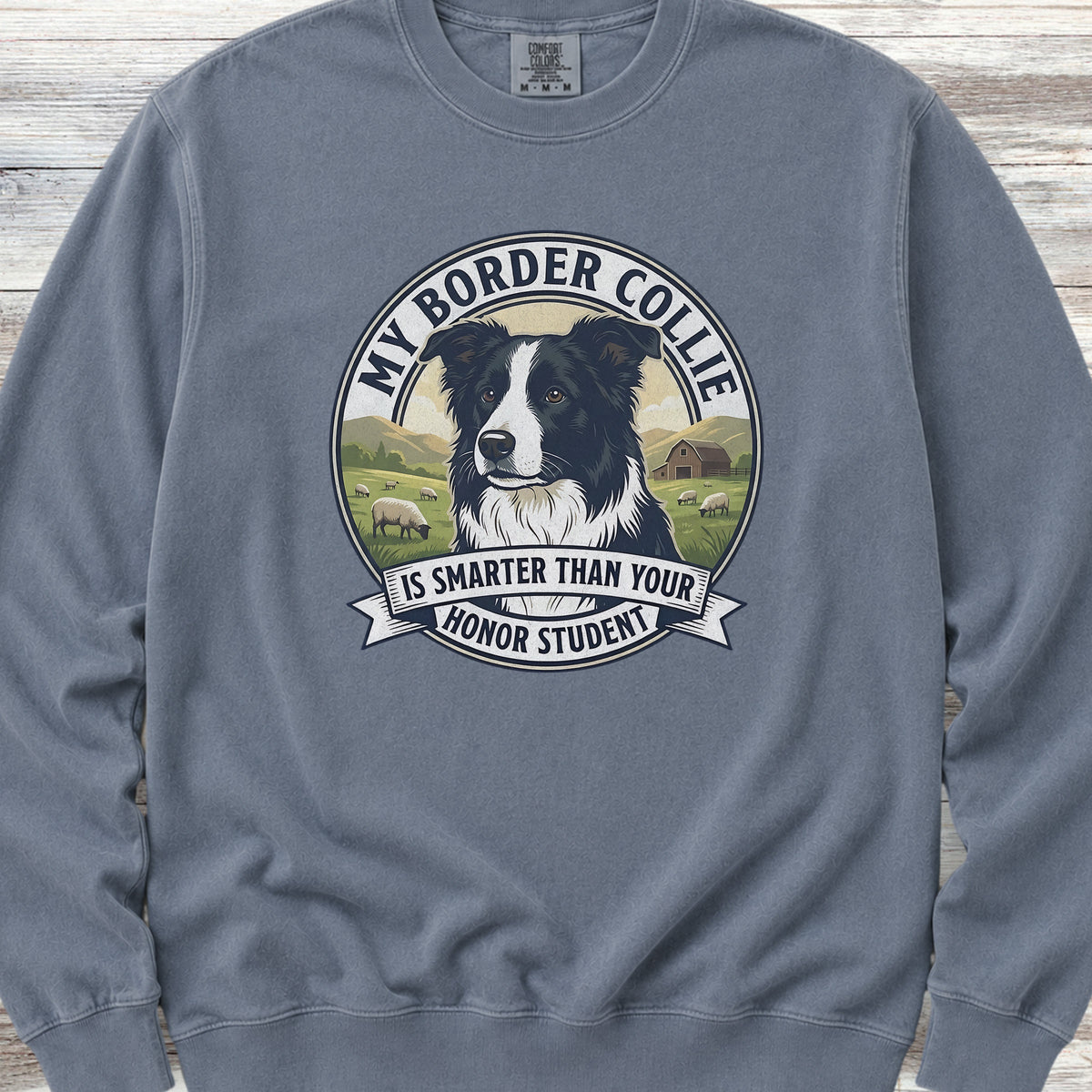 Border Collie Smart Sweatshirt - Blue Jean