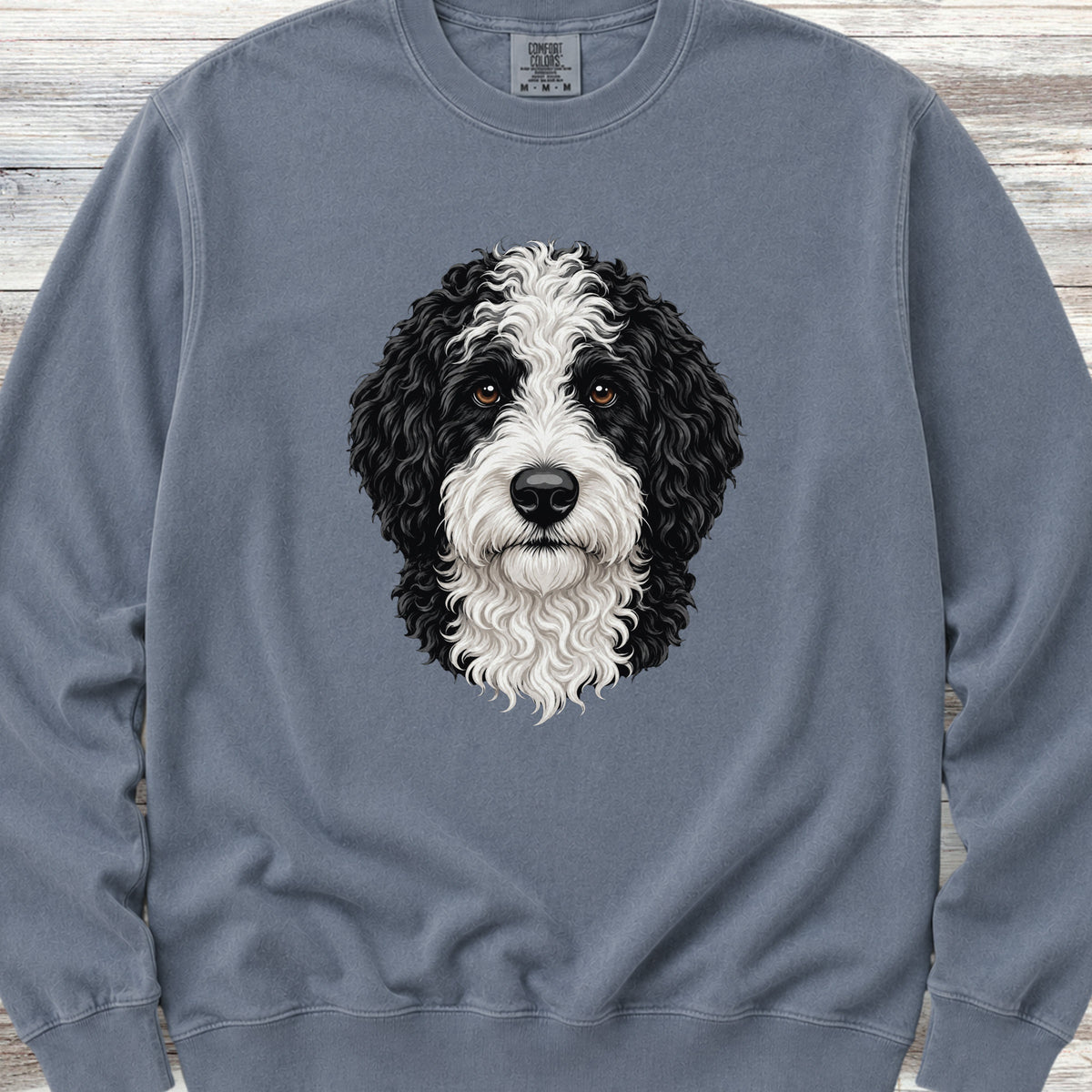 Sheepadoodle Studio Portrait Sweatshirt - Blue Jean