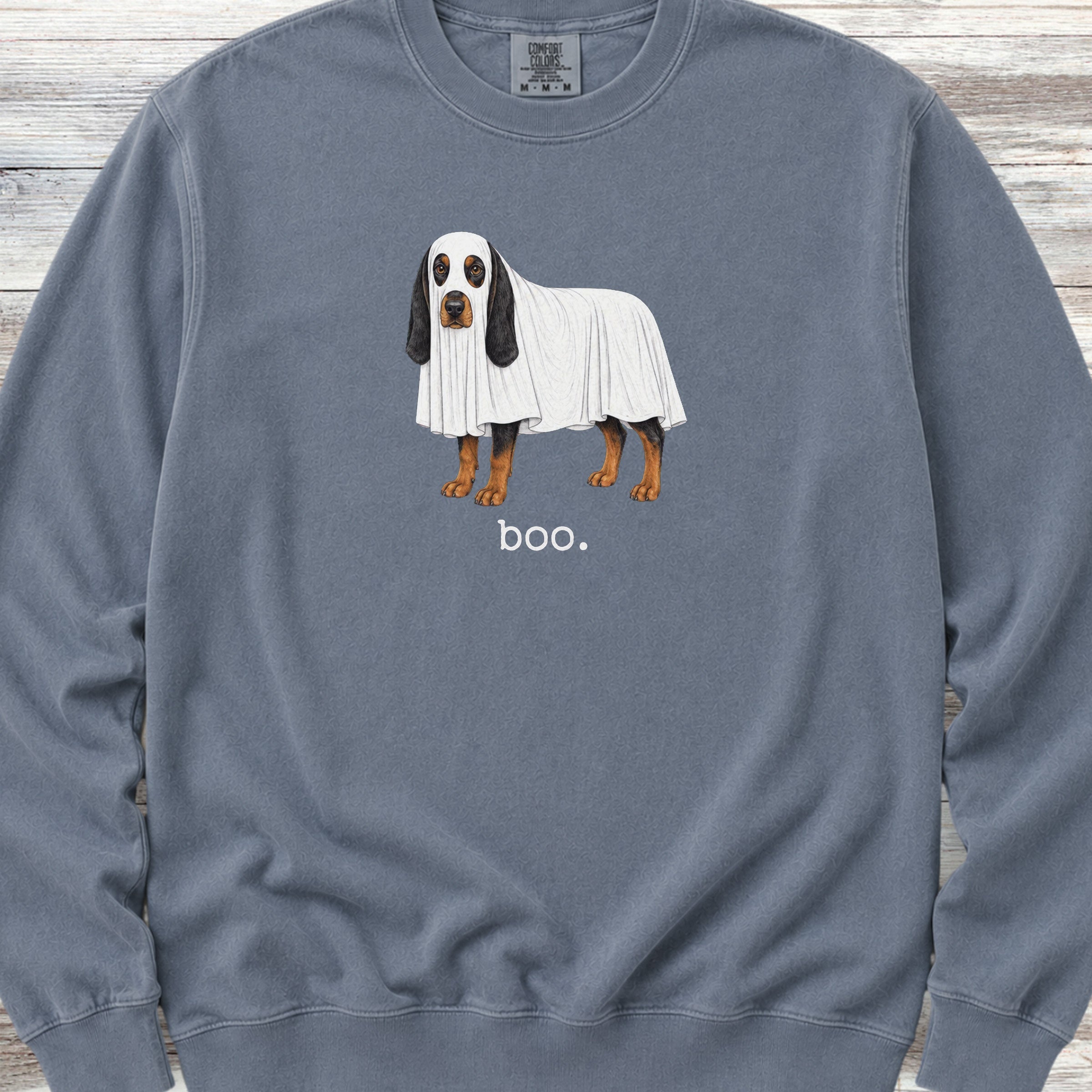 Black and Tan Coonhound Boo Sweatshirt - Blue Jean