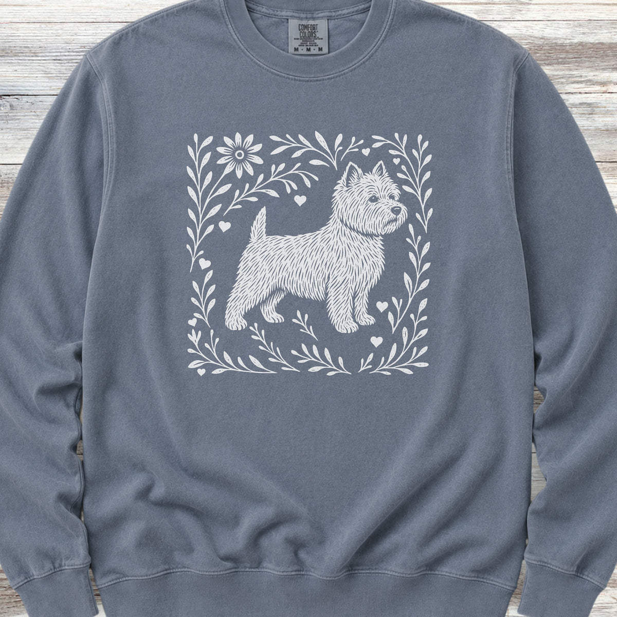 West Highland Linocut Sweatshirt - Blue Jean