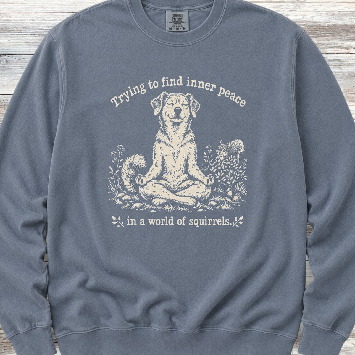 Inner Peace World of Squirrels Sweatshirt - Blue Jean