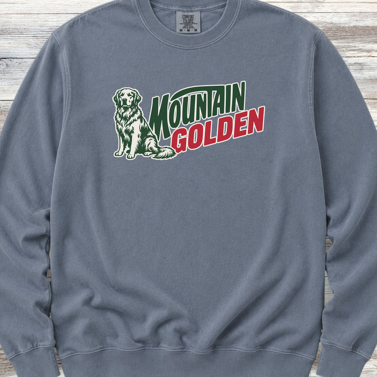 Golden Retriever Mountain Golden Sweatshirt - Blue Jean