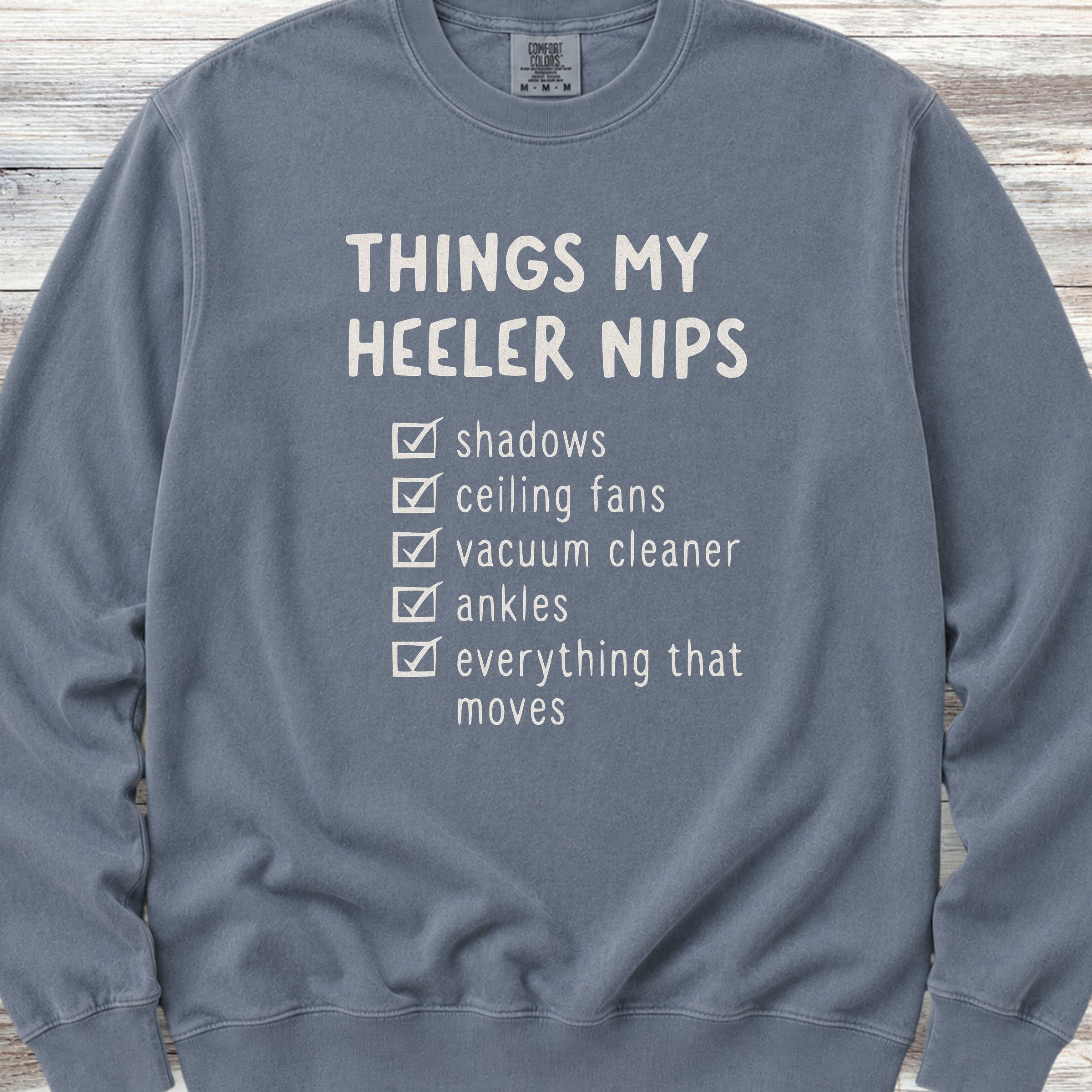 Australian Cattle Dog Nip List Sweatshirt - Blue Jean