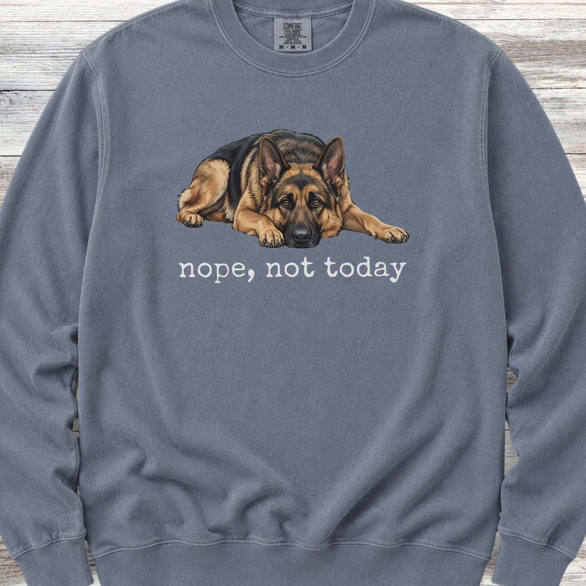 German Shepherd Nope Sweatshirt - Blue Jean