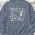 Swiss Mountain Dog Linocut Sweatshirt - Blue Jean