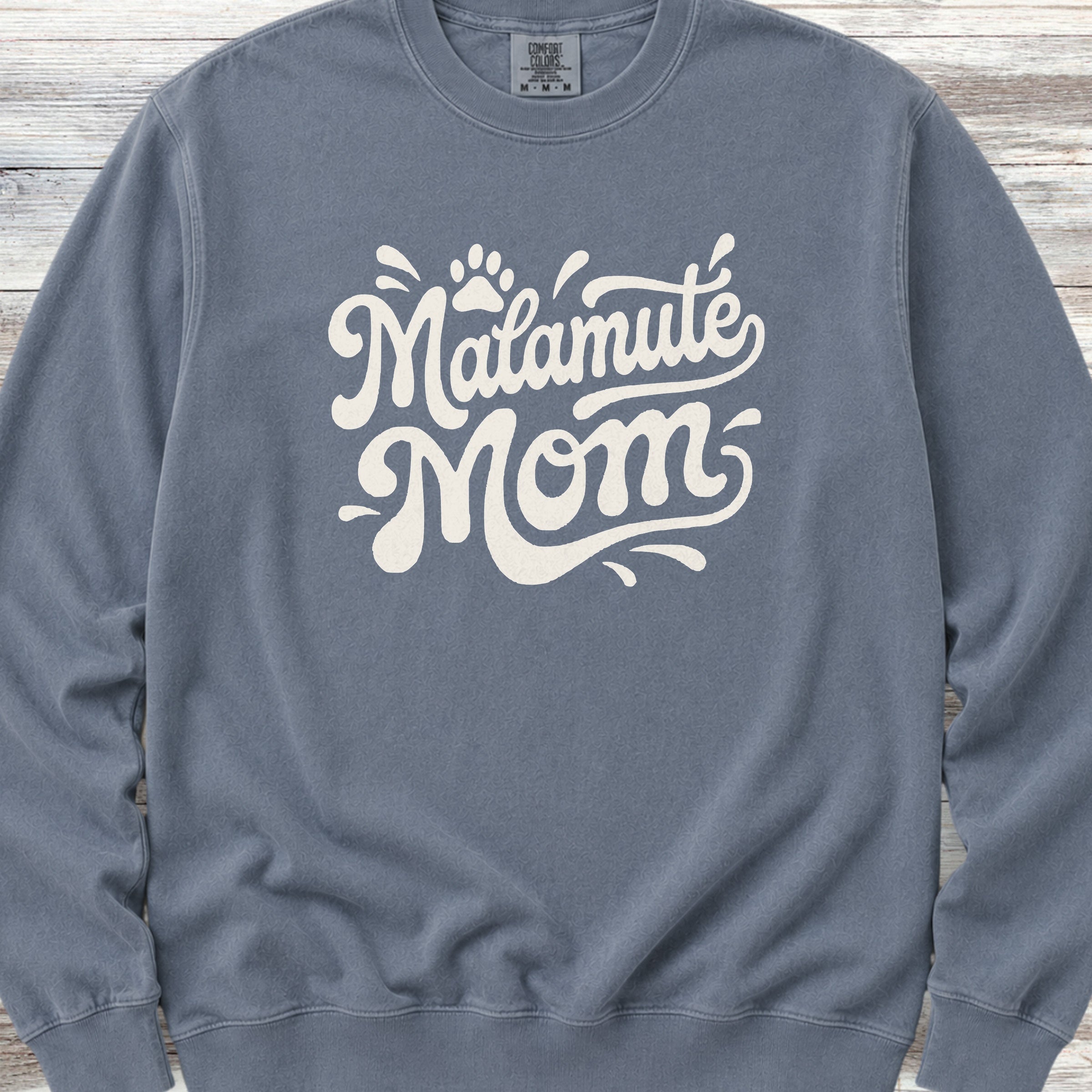 Alaskan Malamute Groovy Mom Sweatshirt - Blue Jean