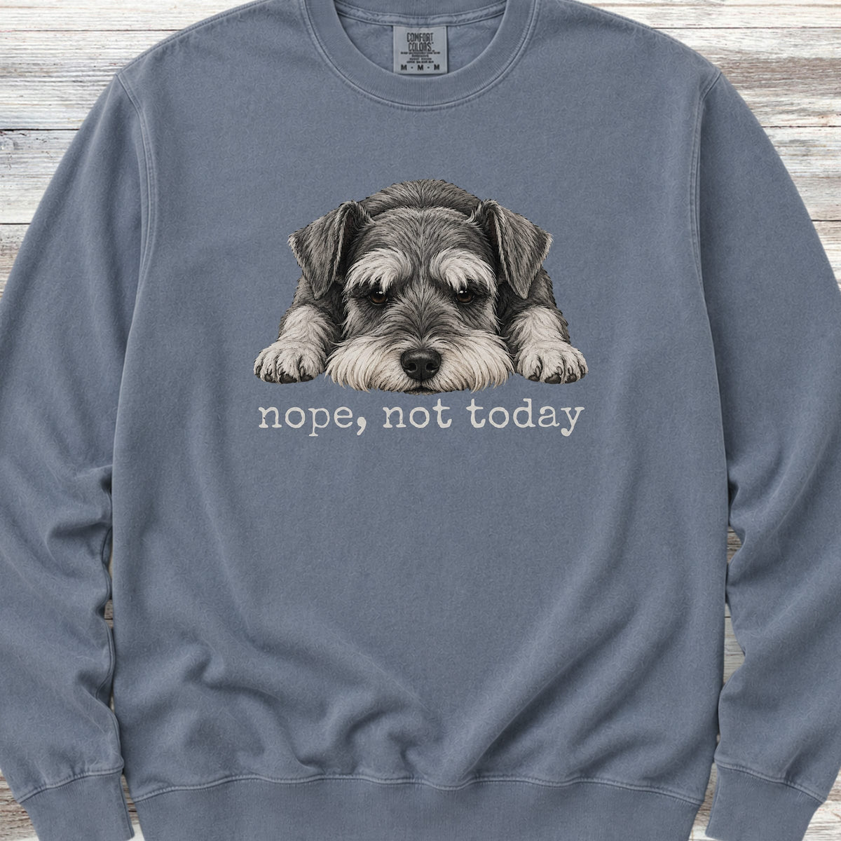 Schnauzer Nope Sweatshirt - Blue Jean
