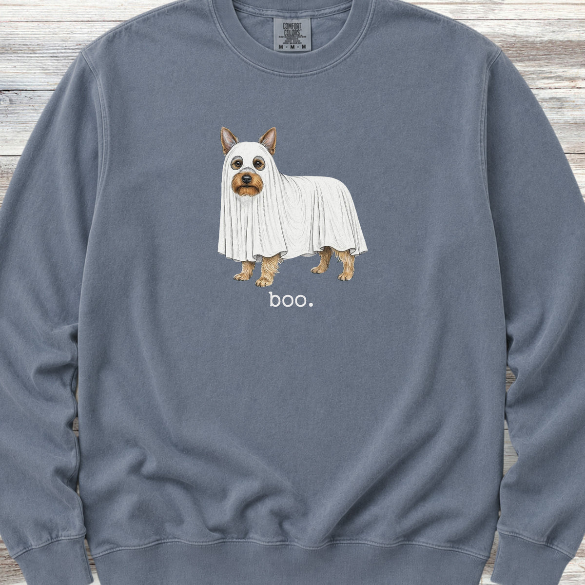 Silky Terrier Boo Sweatshirt - Blue Jean