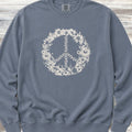 Vintage Floral Peace Sweatshirt - Blue Jean
