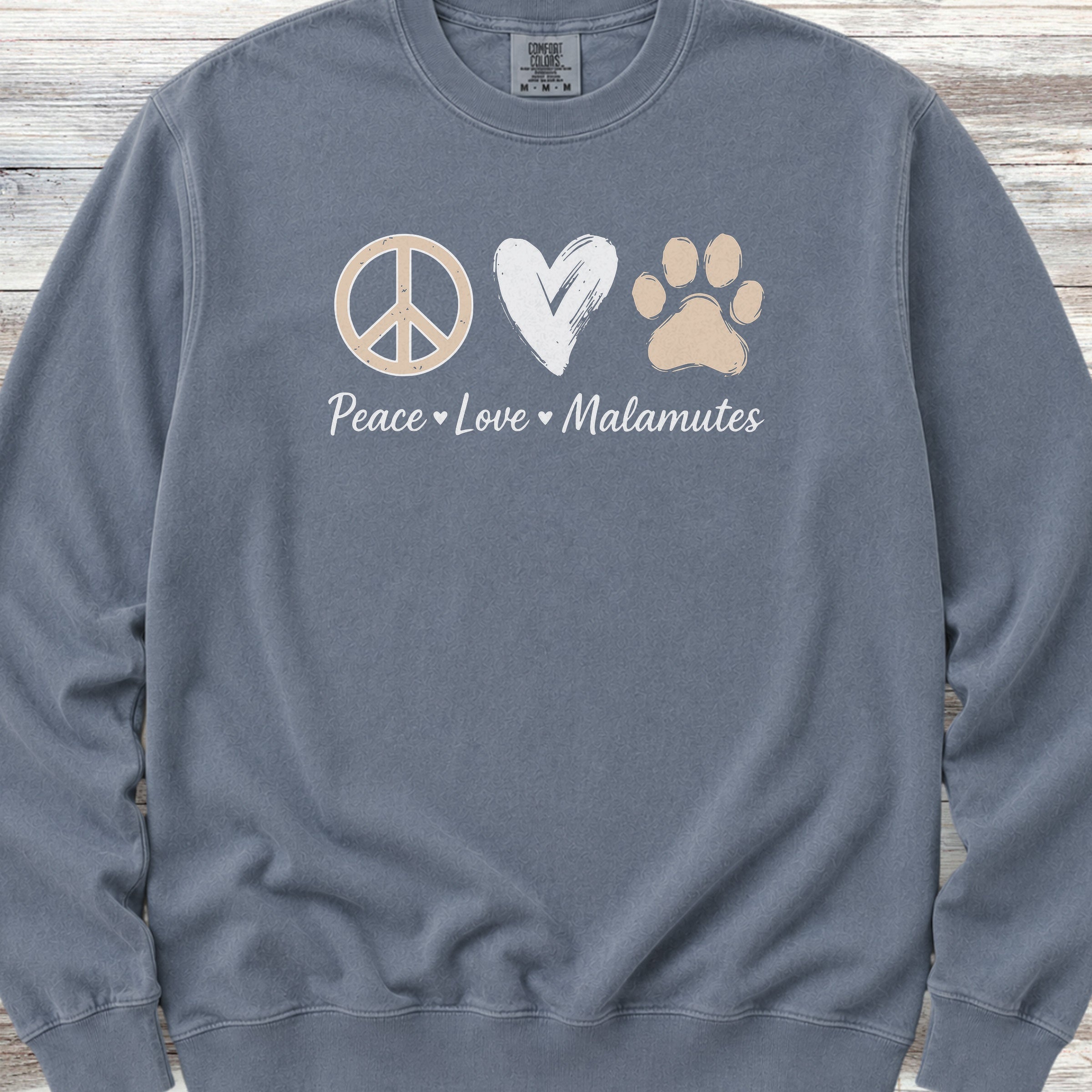 Malamute Peace Sweatshirt - Blue Jean