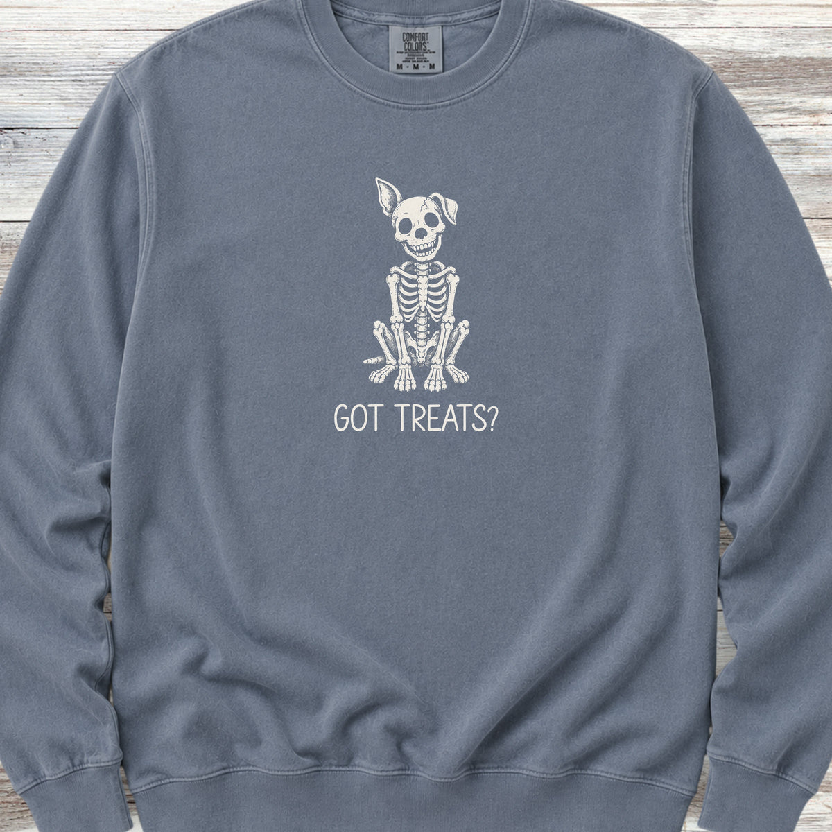 Skelly Dog Got Treats Sweatshirt - Blue Jean