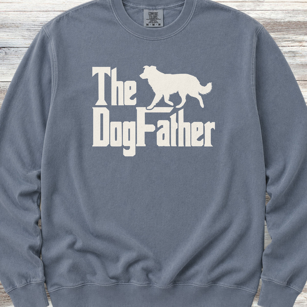 Border Collie Dog Father Sweatshirt - Blue Jean