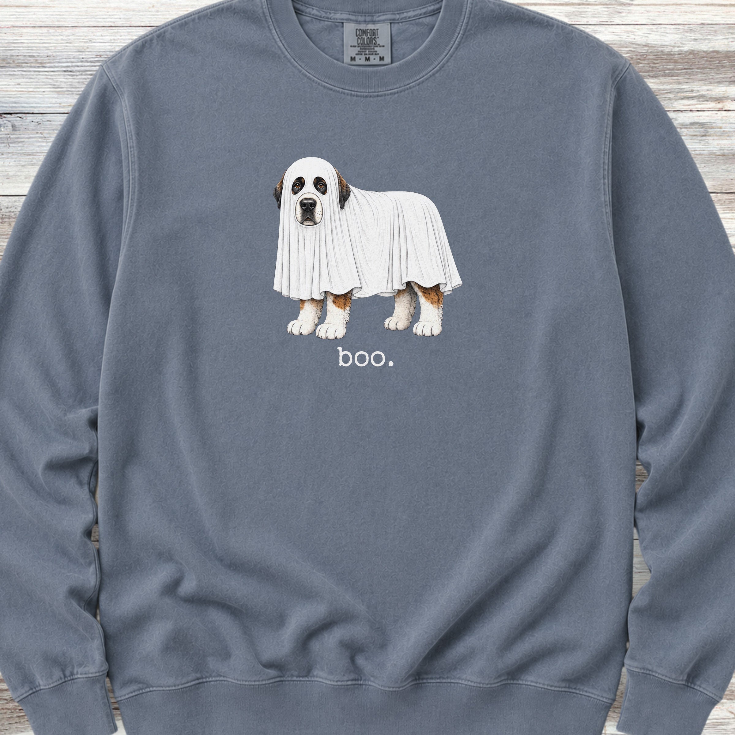 Saint Bernard Boo Sweatshirt - Blue Jean