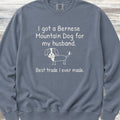 Bernese Mountain Dog 4 Husband Sweatshirt - Blue Jean
