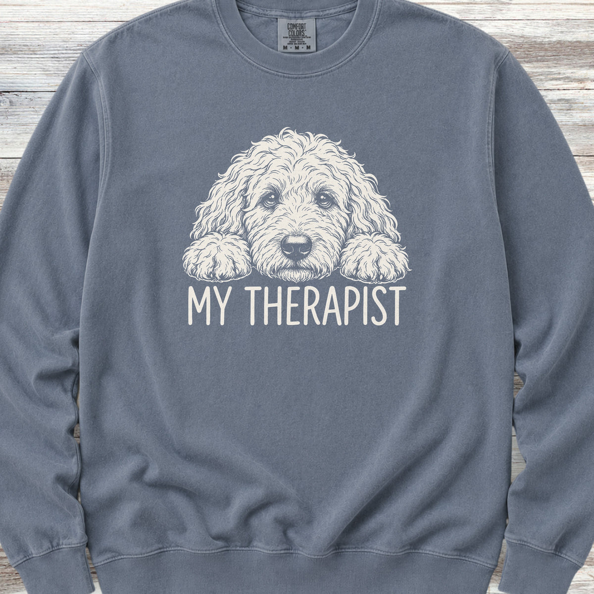 Goldendoodle Therapist Sweatshirt - Blue Jean