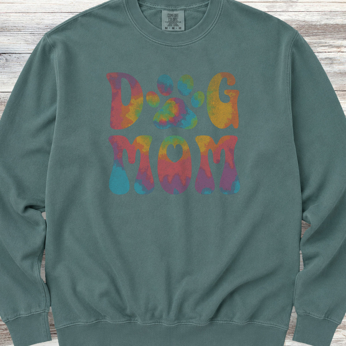 Dog Mom Rainbow Sweatshirt - Blue Spruce