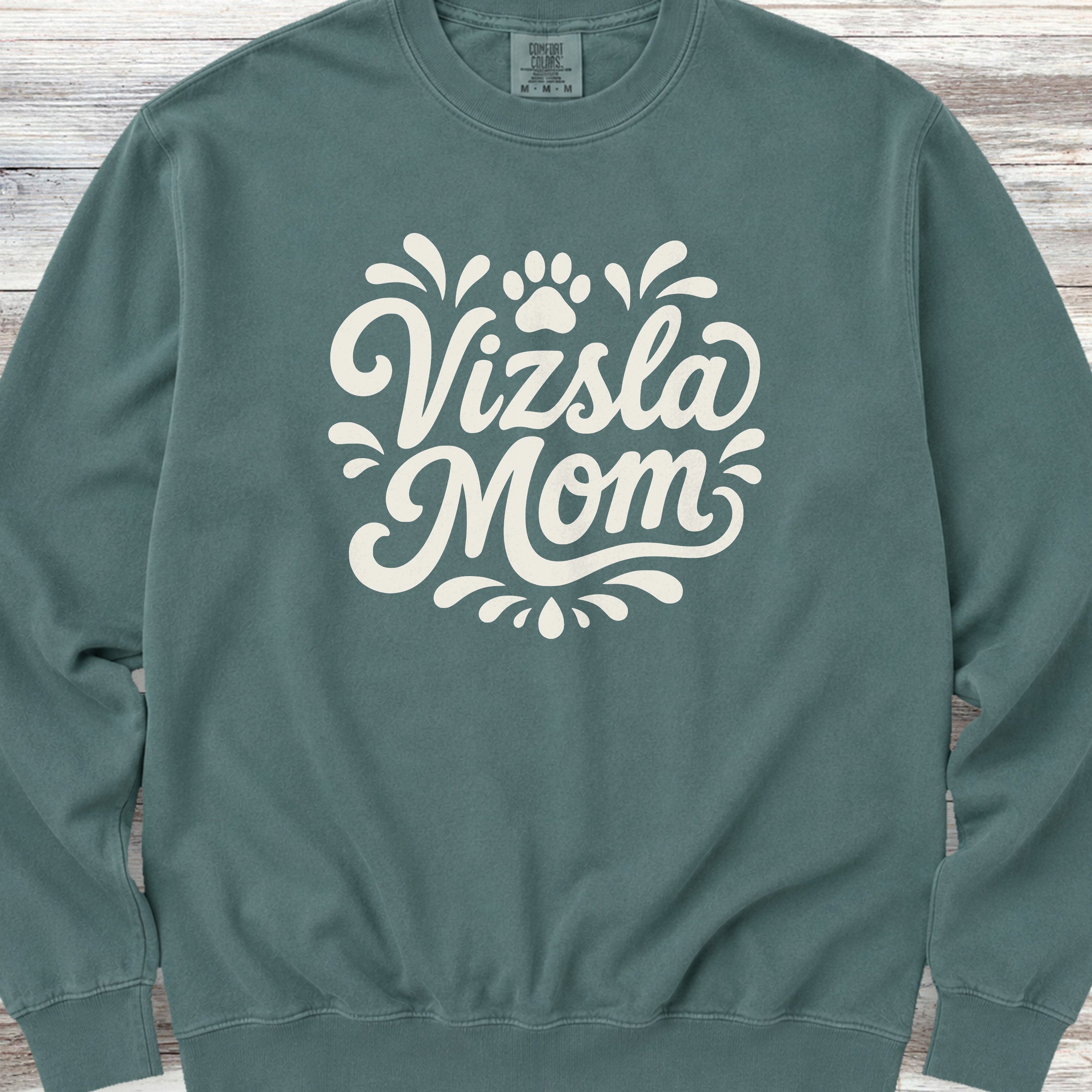 Vizsla Groovy Mom Sweatshirt - Blue Spruce