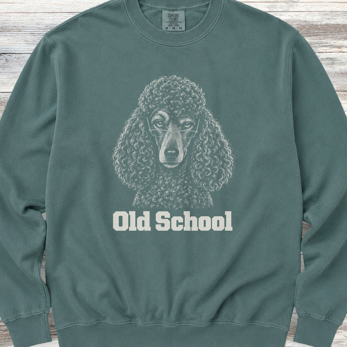 Poodle Dark Old School Sweatshirt - Blue Spruce