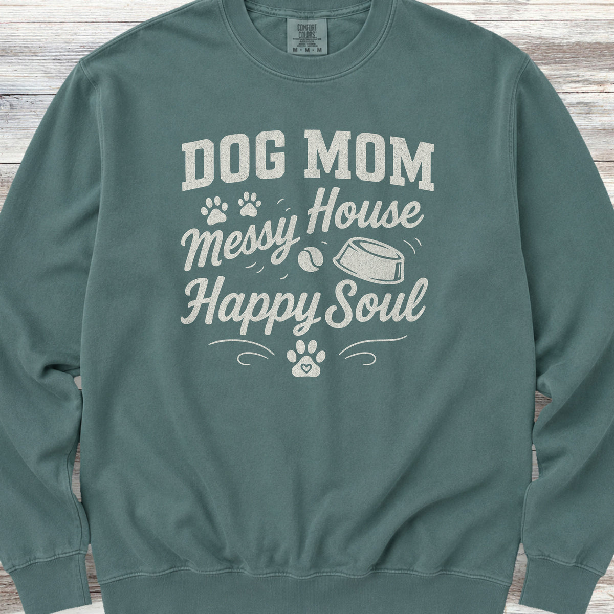 Dog Mom Happy Soul Sweatshirt - Blue Spruce