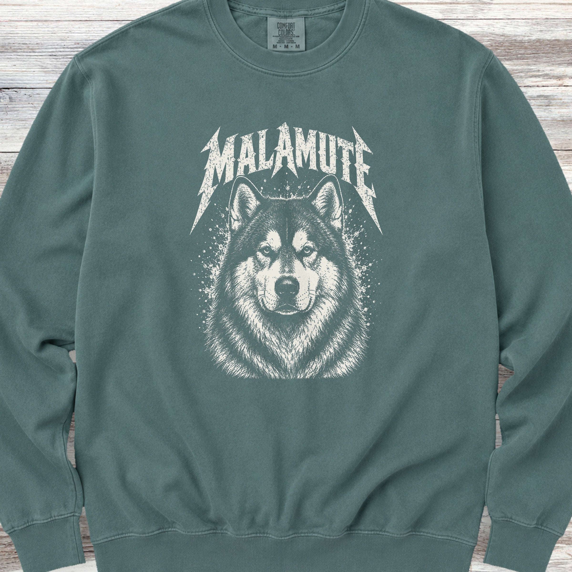 Alaskan Malamute Metal Sweatshirt - Blue Spruce