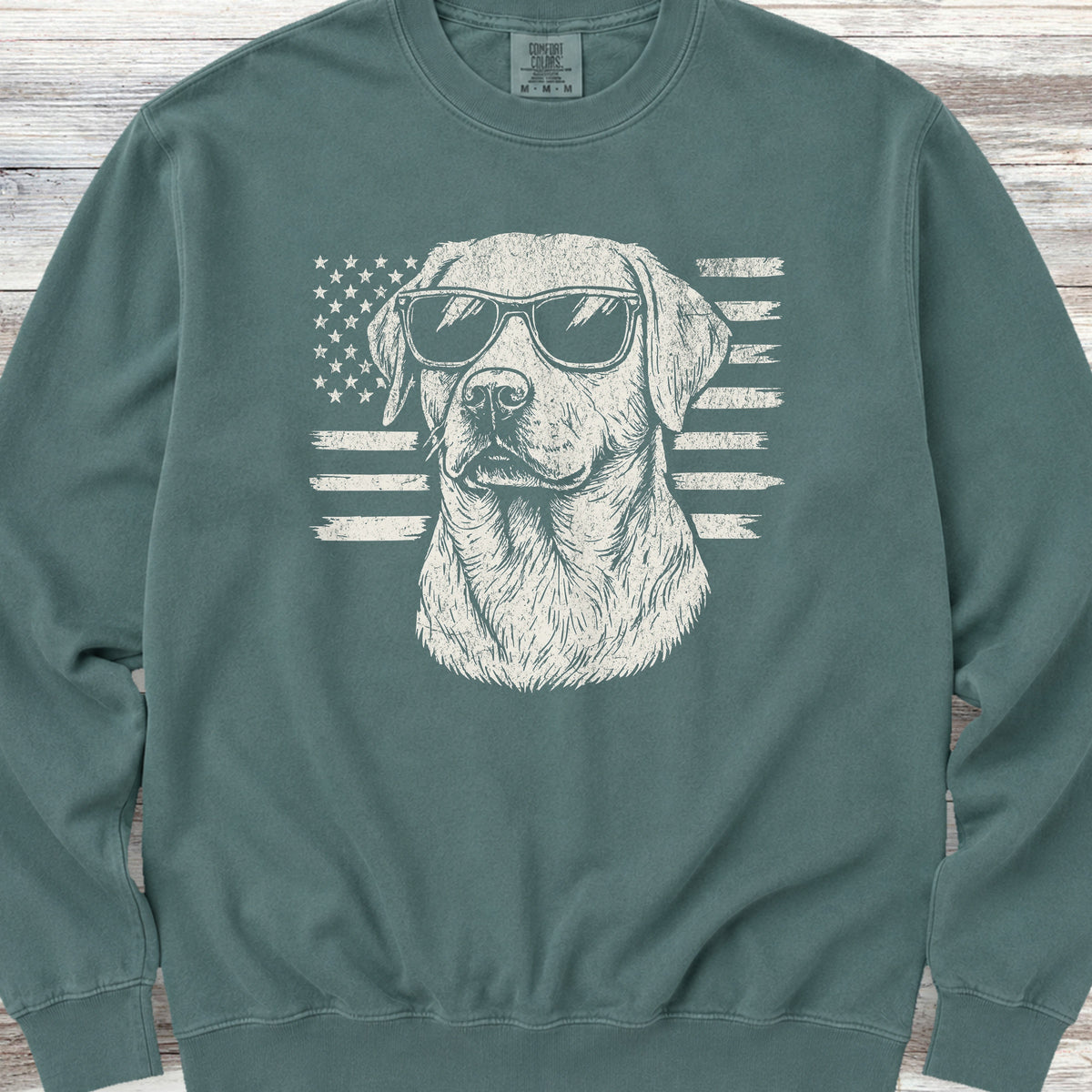 Labrador Retriever Flag Sweatshirt - Blue Spruce