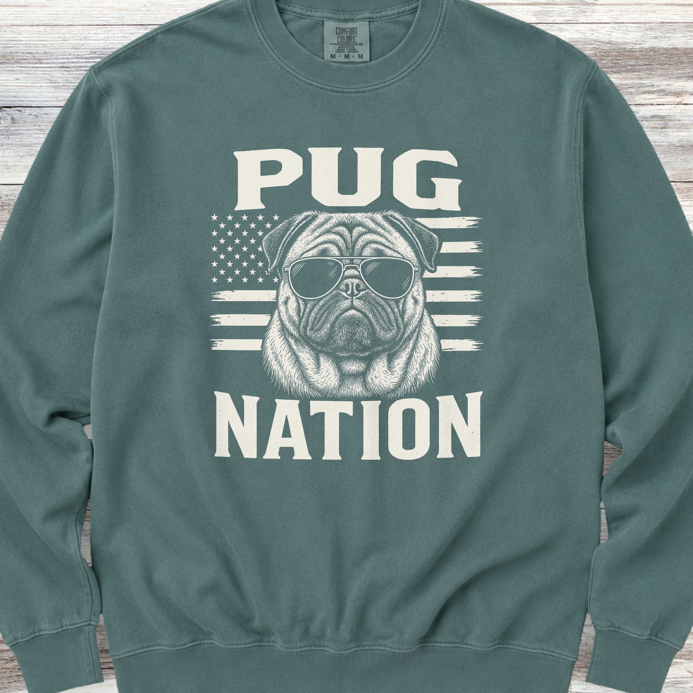 Pug Nation Sweatshirt - Blue Spruce