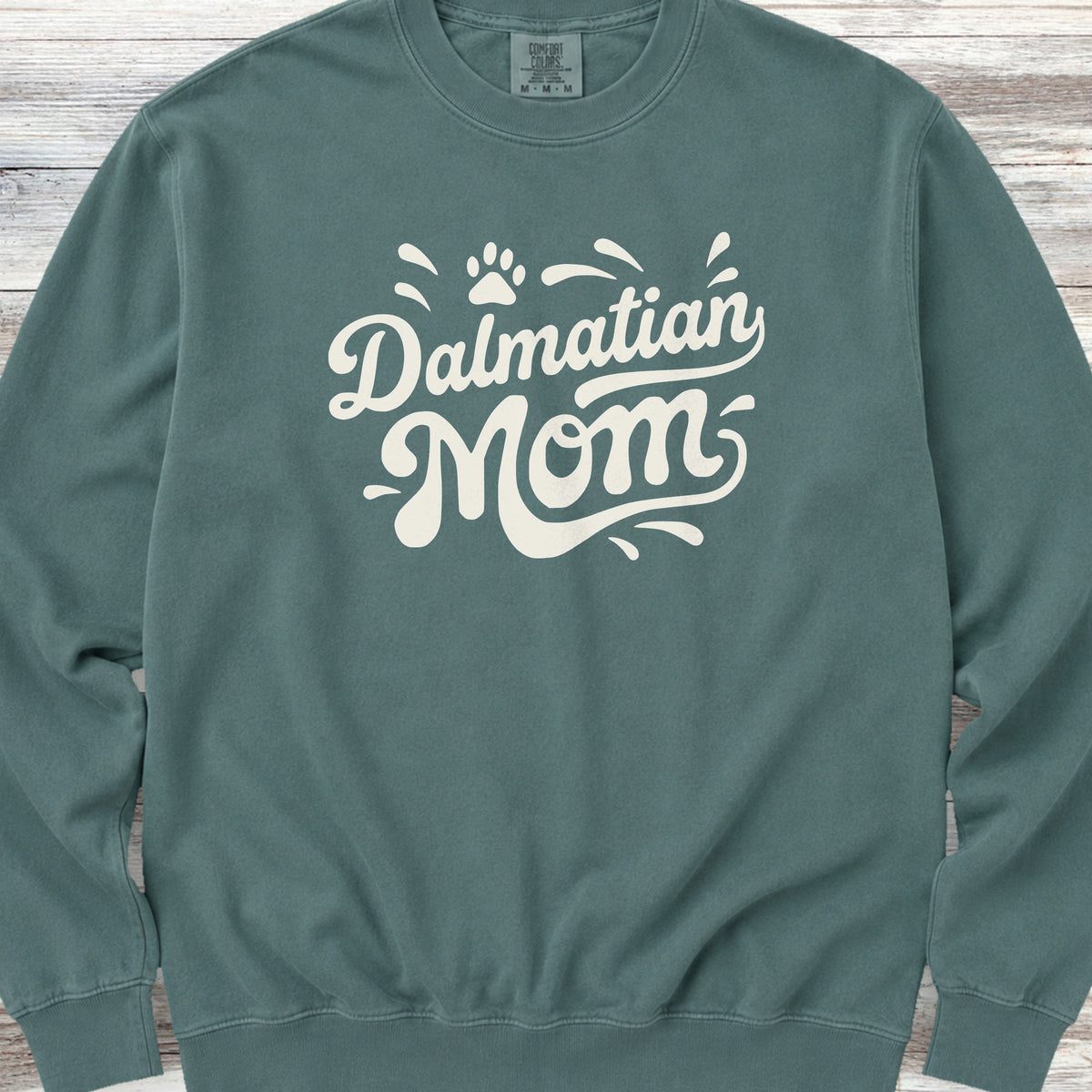 Dalmatian Groovy Mom Sweatshirt - Blue Spruce