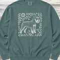 Schnauzer Linocut Sweatshirt - Blue Spruce