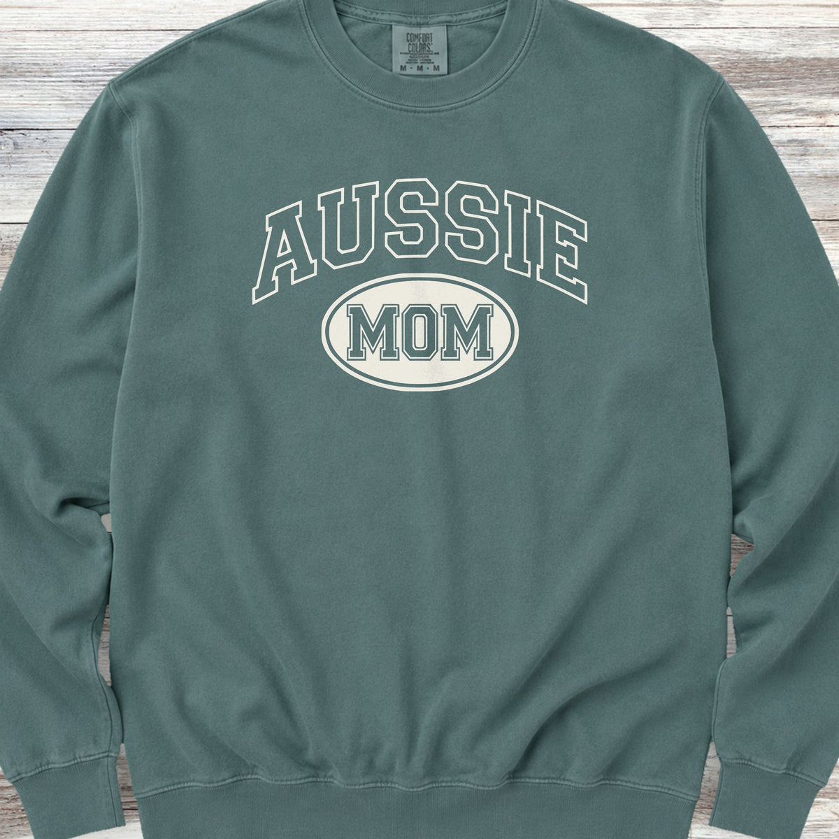 Australian Shepherd University Mom Sweatshirt - Blue Spruce