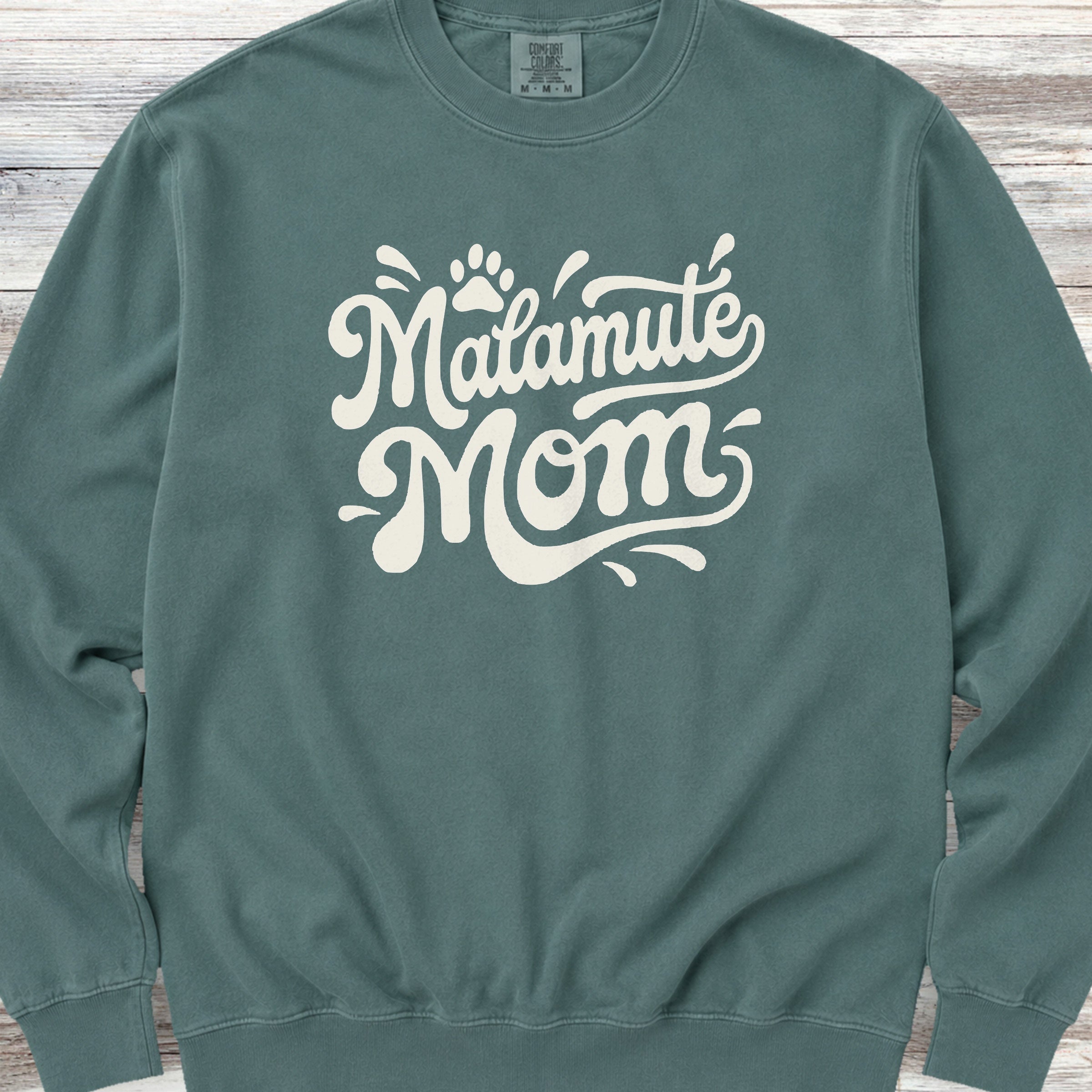 Alaskan Malamute Groovy Mom Sweatshirt - Blue Spruce