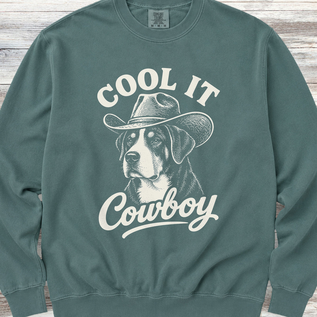 Swiss Mountain Dog Cool It Sweatshirt - Blue Spruce