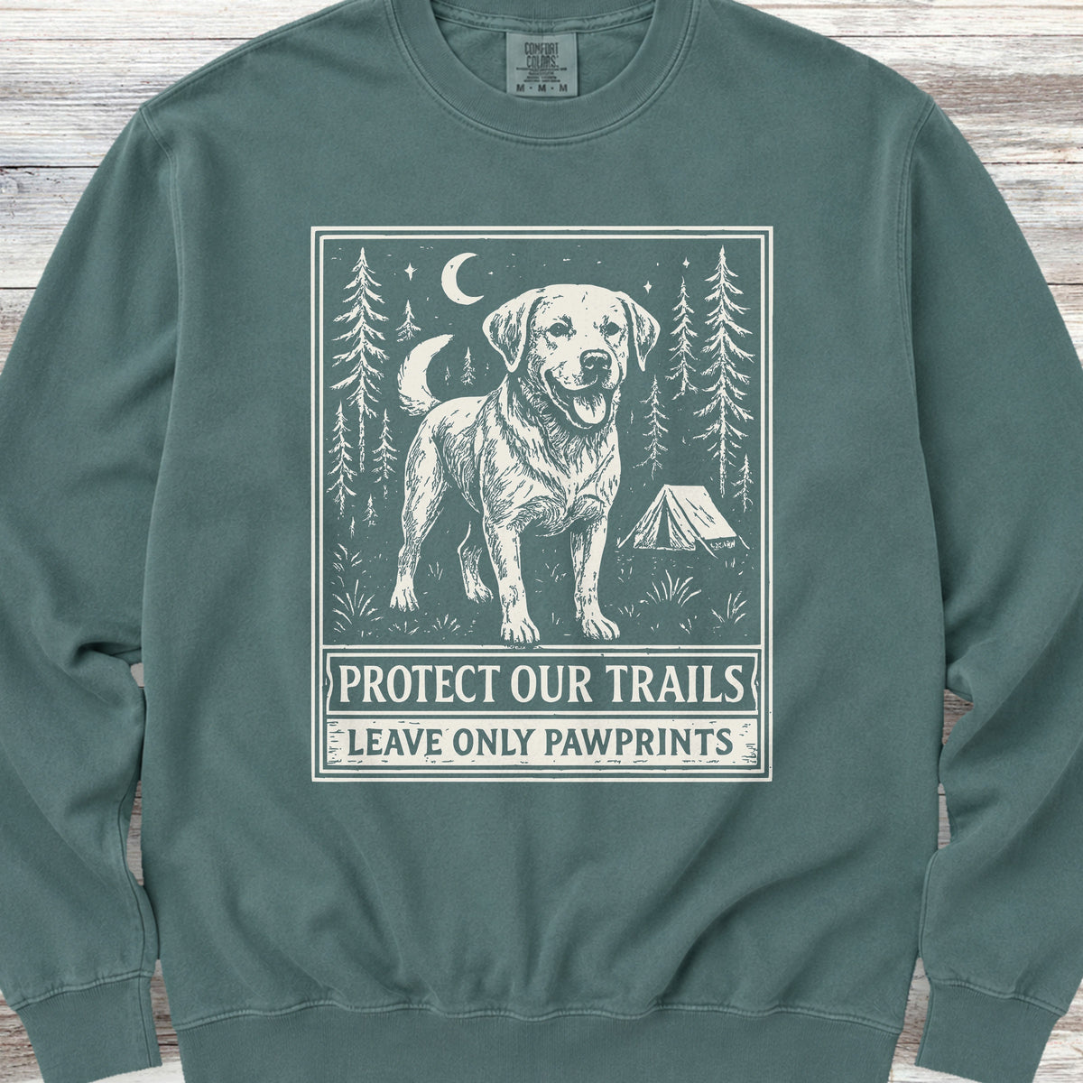 Labrador Retriever Protect Trails Sweatshirt - Blue Spruce