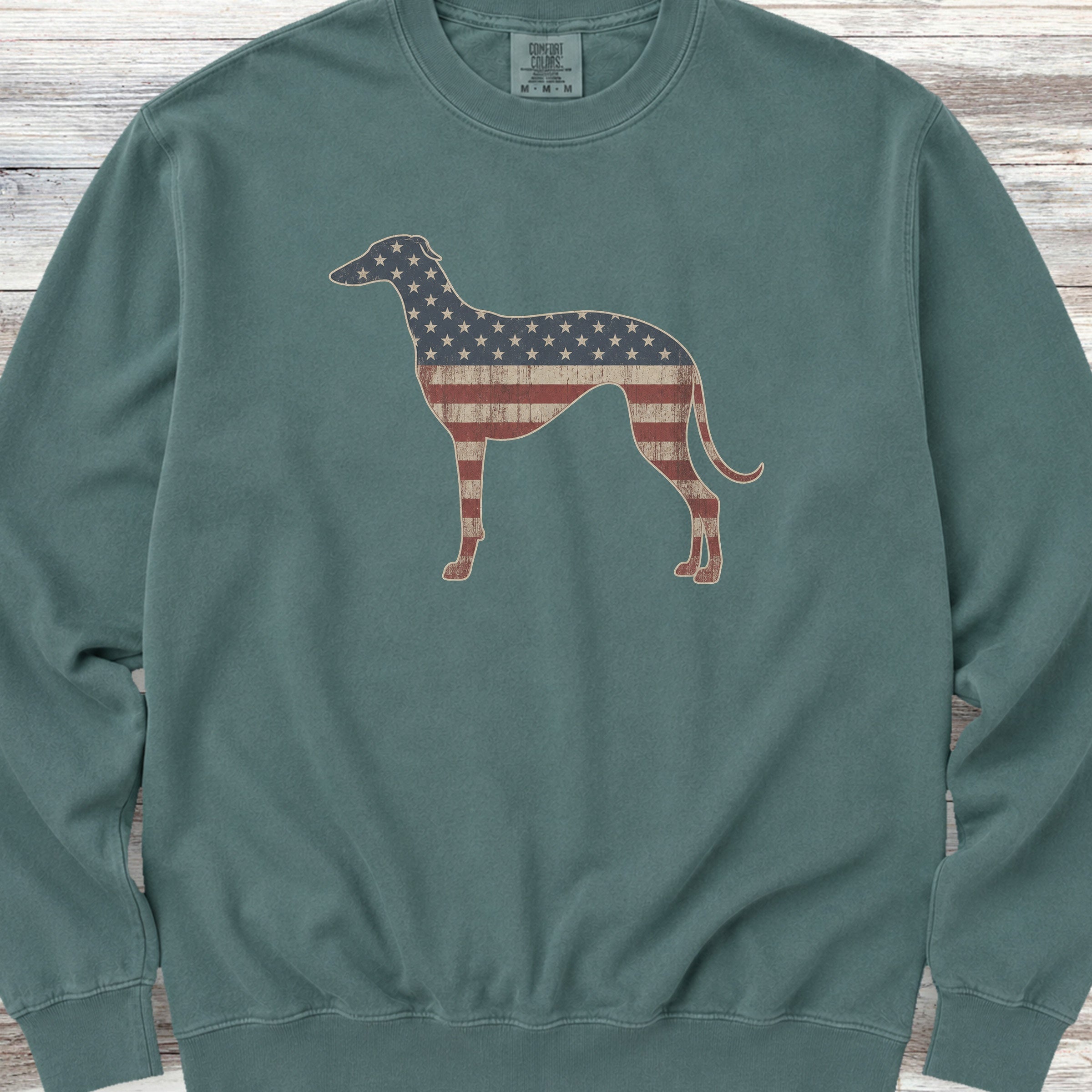 Greyhound Vintage USA Sweatshirt - Blue Spruce