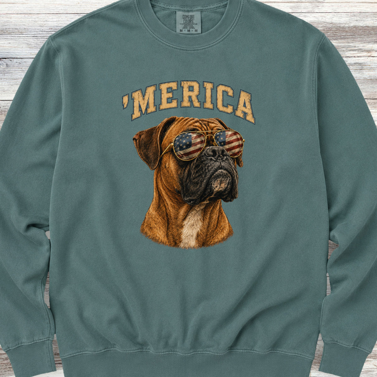 Boxer 'Merica Sweatshirt - Blue Spruce