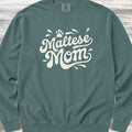 Maltese Groovy Mom Sweatshirt - Blue Spruce