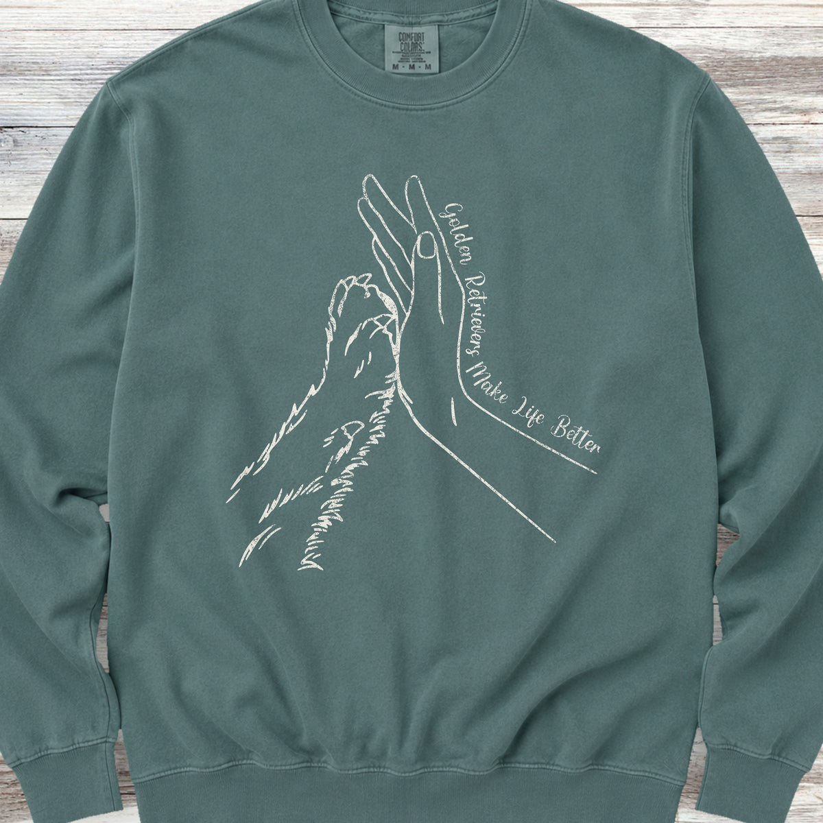Golden Retriever Together Sweatshirt - Blue Spruce