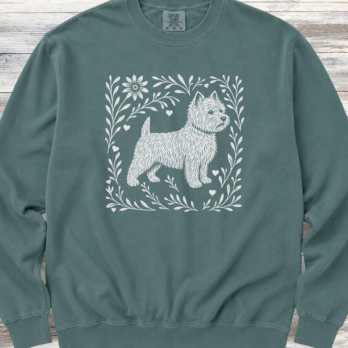 West Highland Linocut Sweatshirt - Blue Spruce