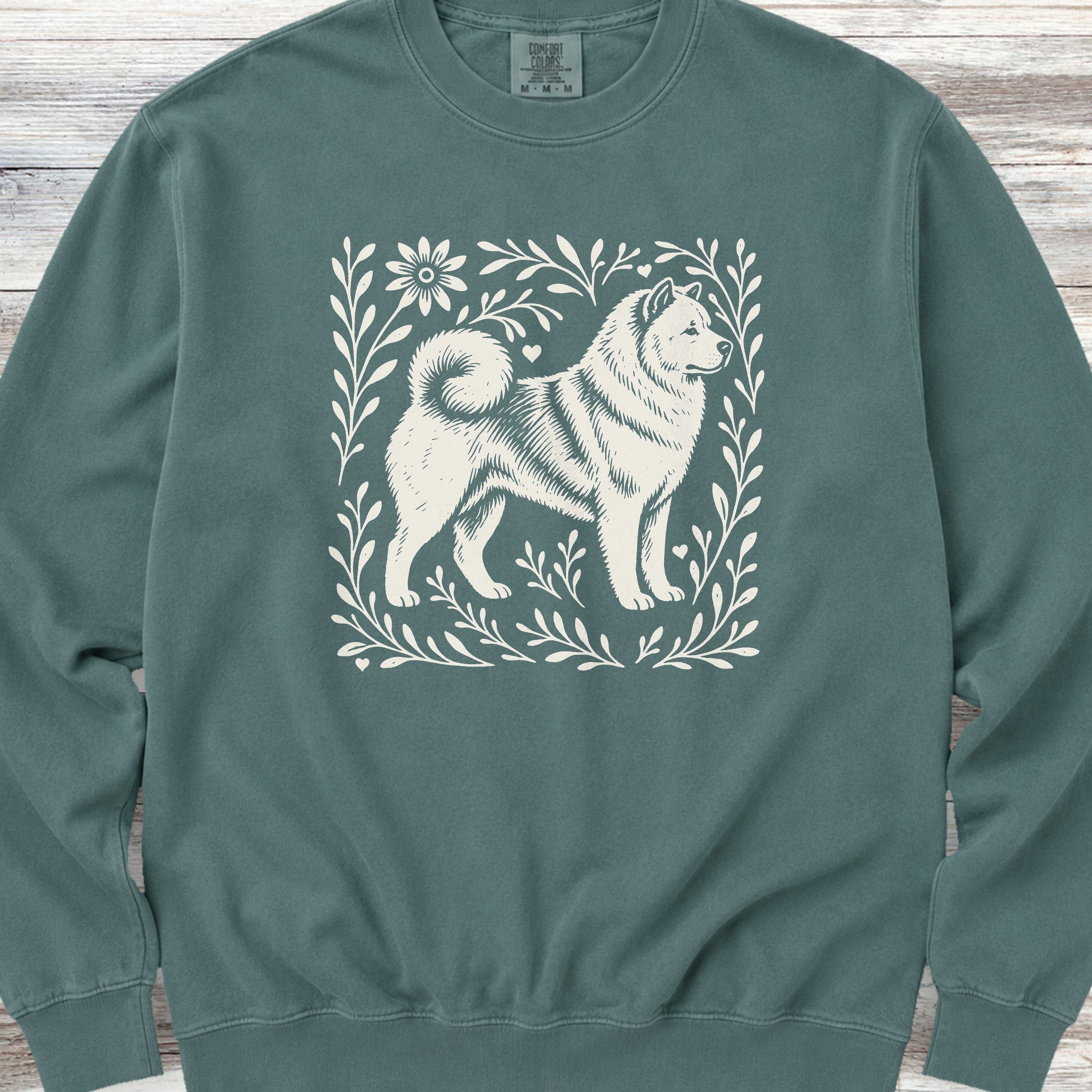 Akita Linocut Sweatshirt - Blue Spruce