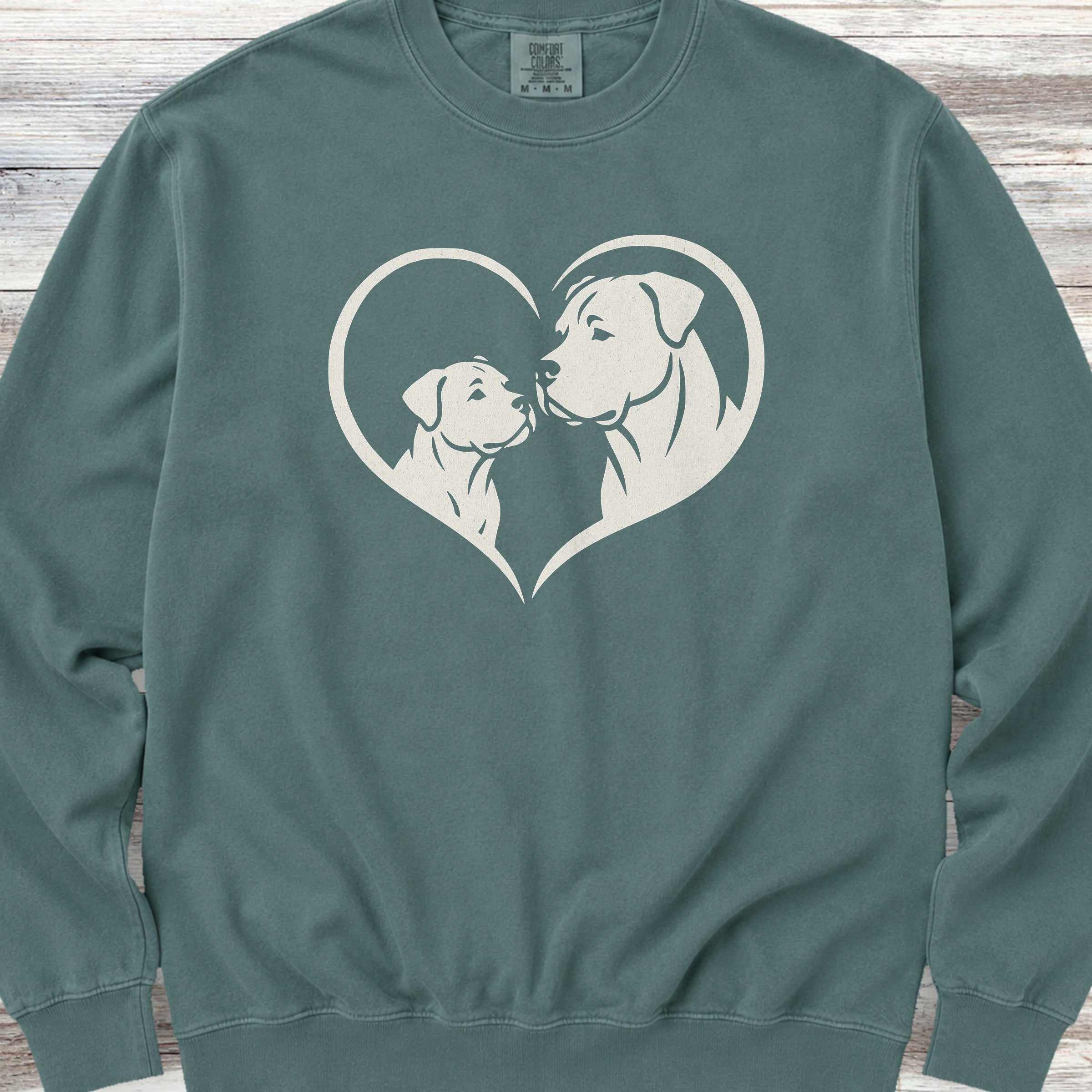 Cane Corso Heart Bond Natural Sweatshirt - Blue Spruce