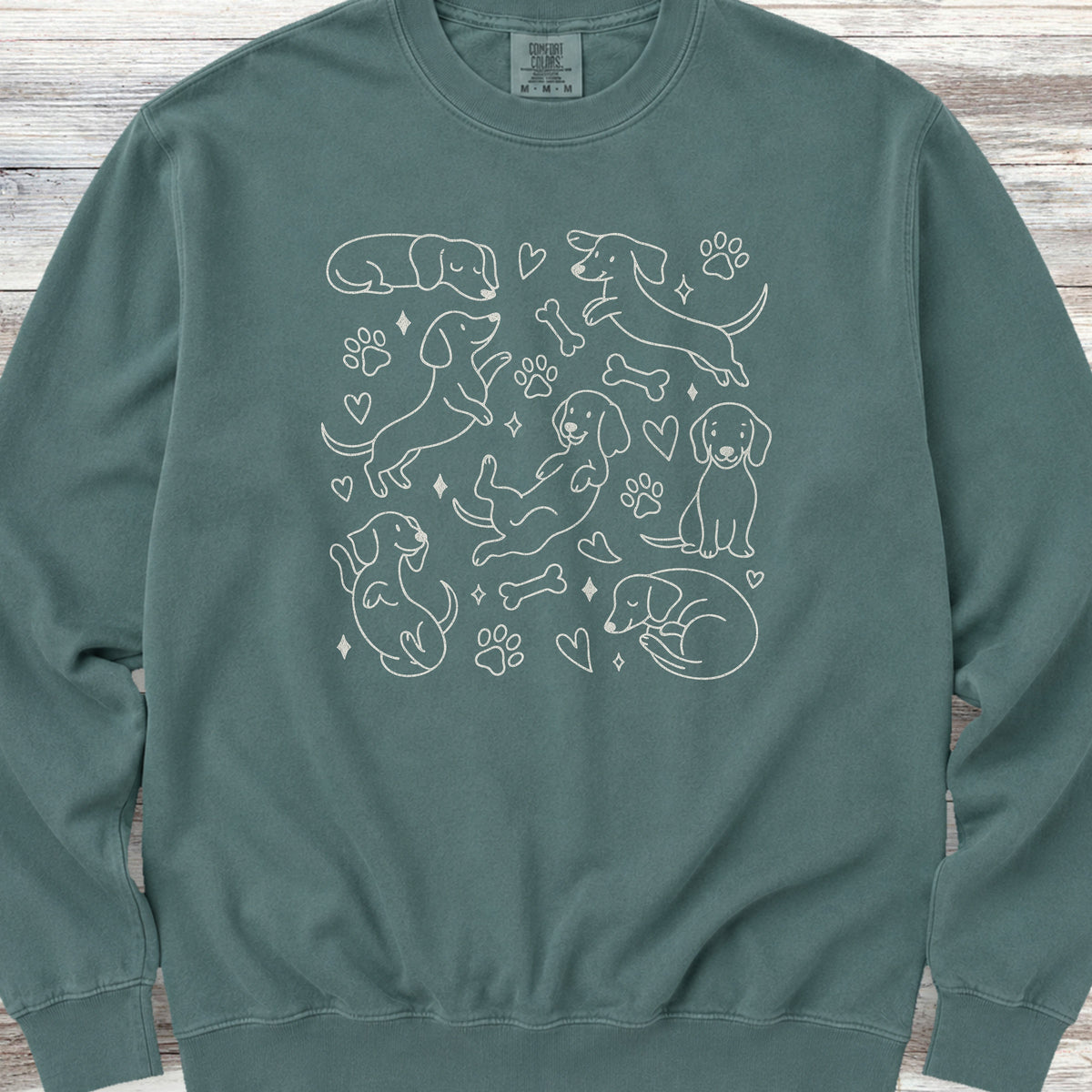 Dachshund Doodles Sweatshirt - Blue Spruce