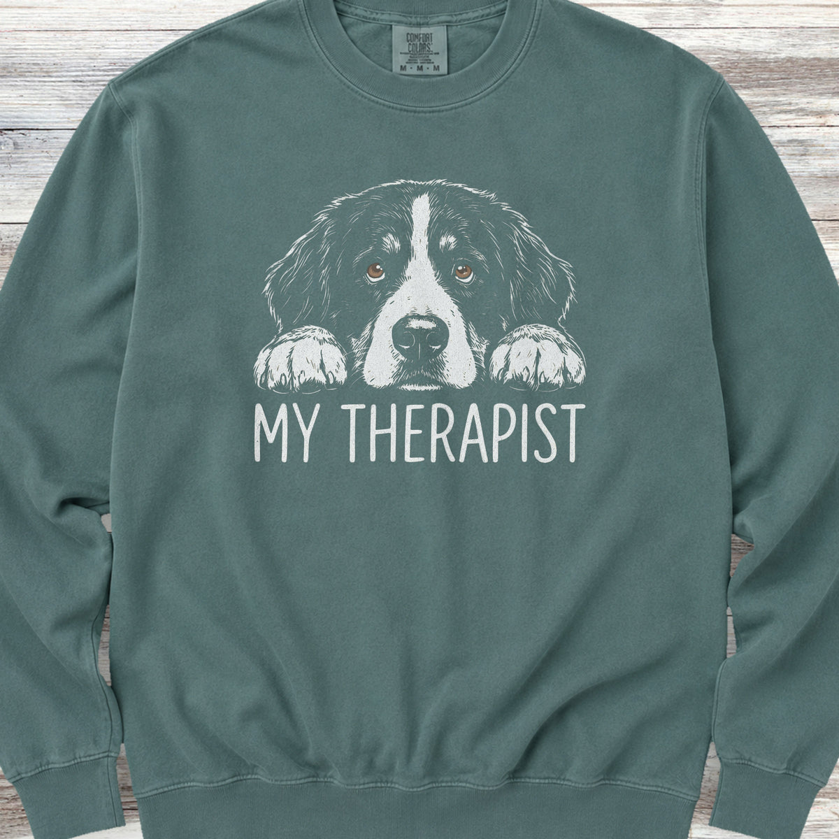 Bernese Mountain Dog Therapist Sweatshirt - Blue Spruce