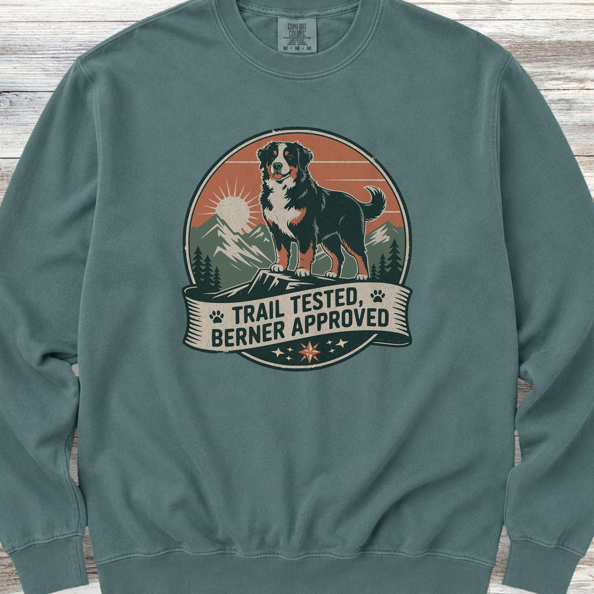 Bernese Mountain Dog Tested Sweatshirt - Blue Spruce