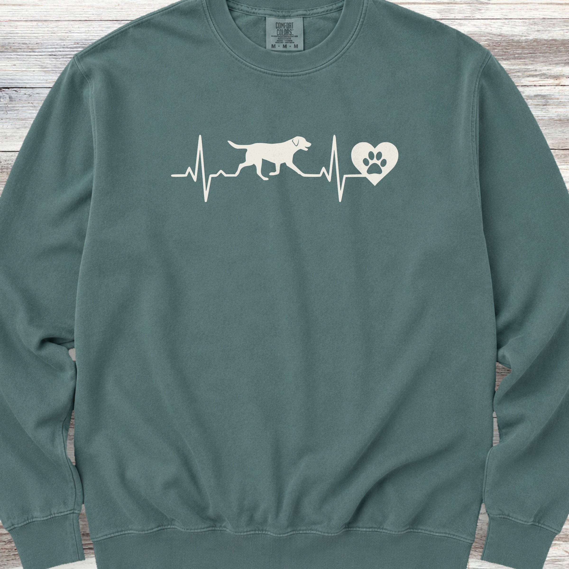 Labrador Retriever Heartbeat Sweatshirt - Blue Spruce