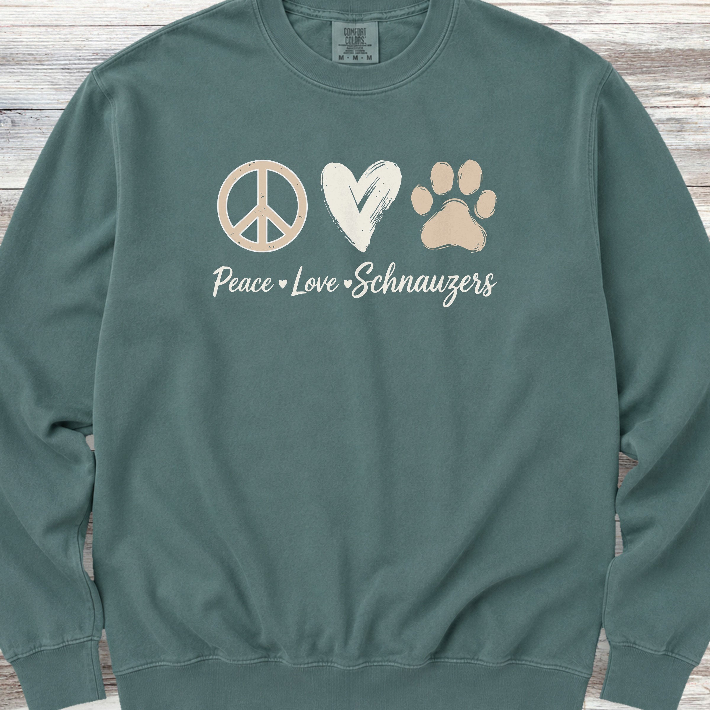 Schnauzer Peace Sweatshirt - Blue Spruce