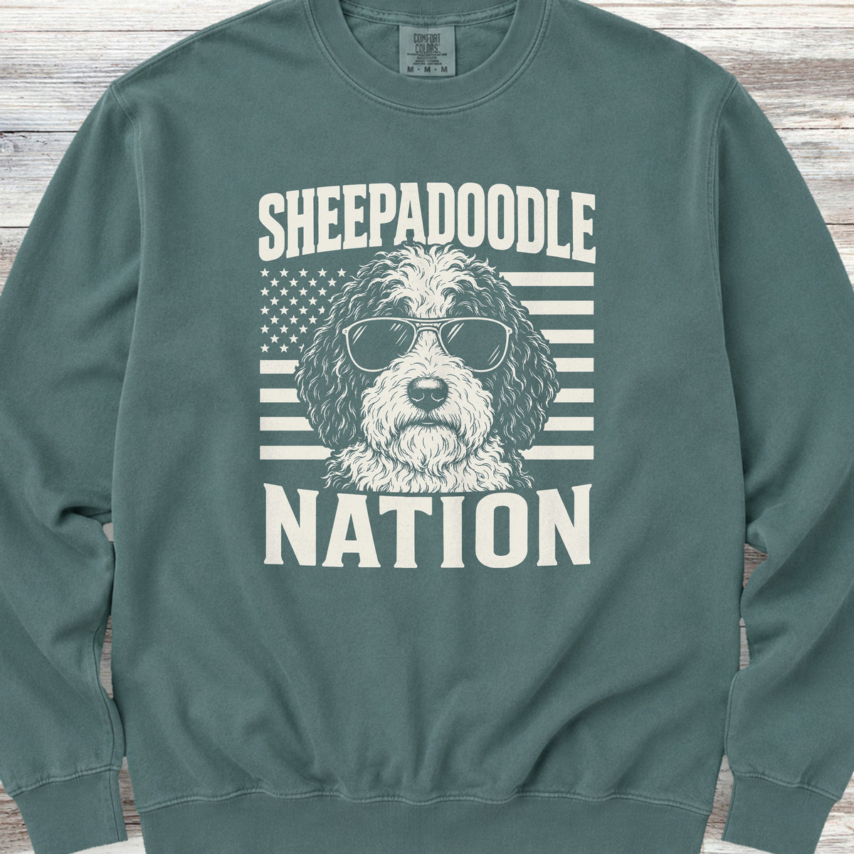 Sheepadoodle Nation Sweatshirt - Blue Spruce