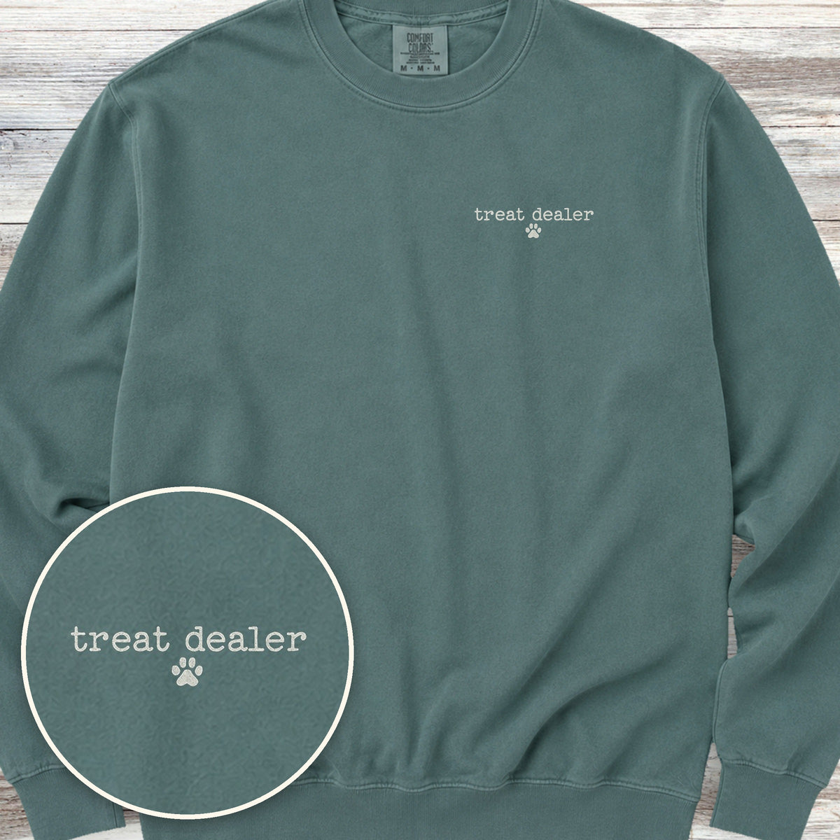 Vintage Treat Dealer Left Chest Sweatshirt - Blue Spruce