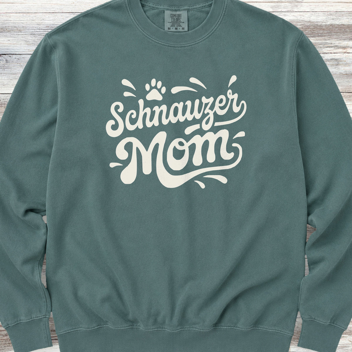 Schnauzer Groovy Mom Sweatshirt - Blue Spruce