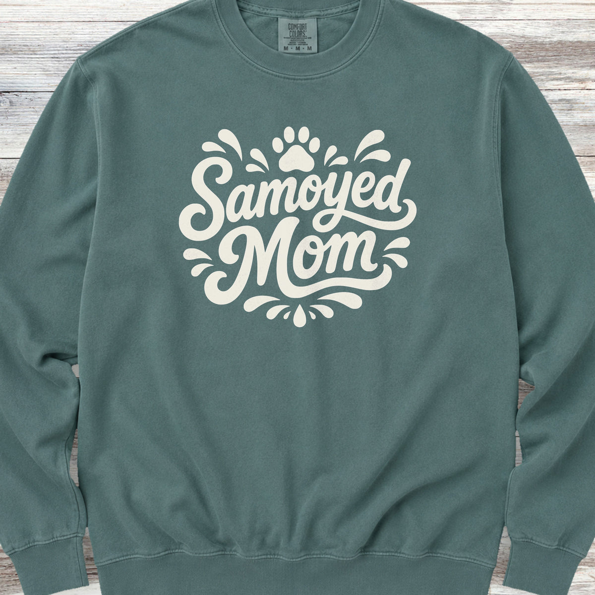 Samoyed Groovy Mom Sweatshirt - Blue Spruce