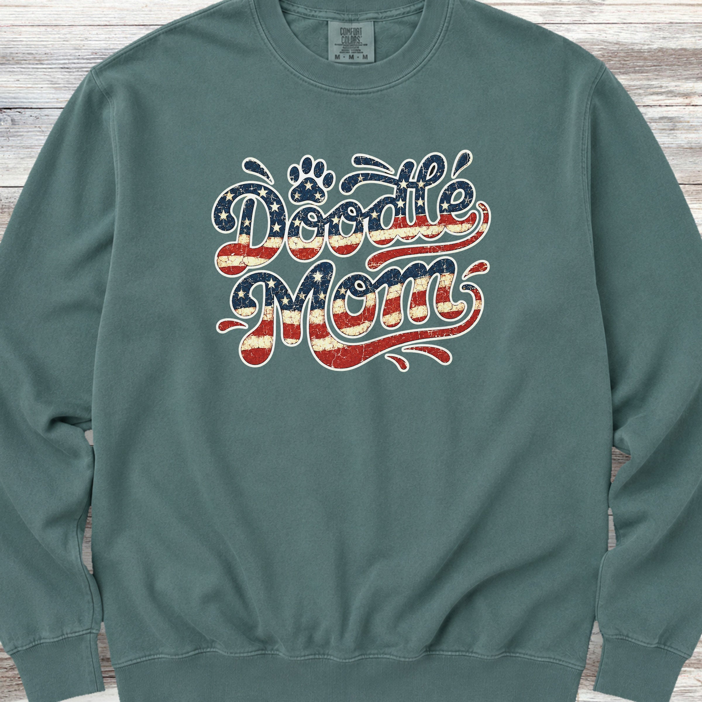 Doodle USA Mom Sweatshirt - Blue Spruce